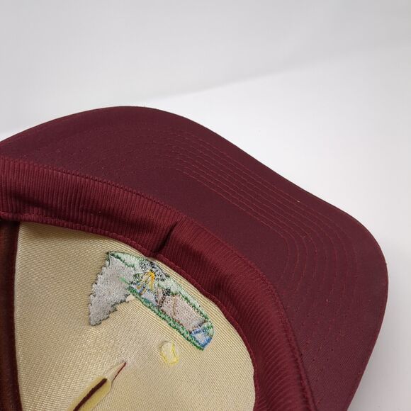 Luna Basics Snapback Trucker Hat Red OS Adjustable Embroidered Mesh Back Rope - Picture 7 of 8